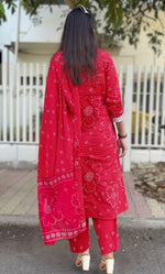 Beautiful Red Color Rayon   Fabric Casual Suit