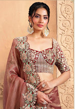 Lovely Pink Color Banarasi Fabric Partywear Saree