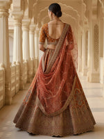 Charming Orange Color Silk Fabric Wedding Lehenga