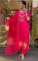 Pretty Pink Color Viscose Fabric Designer Suit