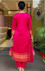 Pretty Pink Color Viscose Fabric Designer Suit