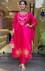 Pretty Pink Color Viscose Fabric Designer Suit