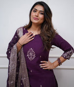 Pretty Wine Color Viscose Fabric Designer Suit