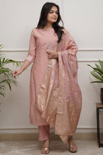 Pretty Peach Color Viscose Fabric Designer Suit