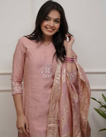 Pretty Peach Color Viscose Fabric Designer Suit