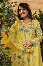 Pretty Yellow Color Viscose Fabric Designer Suit