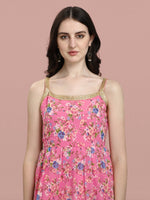 Dazzling Pink Color Georgette Fabric Sharara Suit