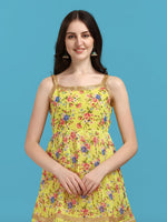 Dazzling Yellow Color Georgette Fabric Sharara Suit