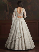 Dazzling White Color Net Fabric Wedding Lehenga