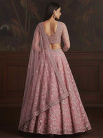 Dazzling Pink Color Net Fabric Wedding Lehenga
