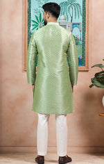 Grand Green Color Art Silk Fabric Kurta Pajama