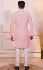 Grand Pink Color Cotton Fabric Kurta Pajama