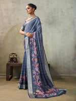 Amazing Blue Color Viscose Fabric Casual Saree