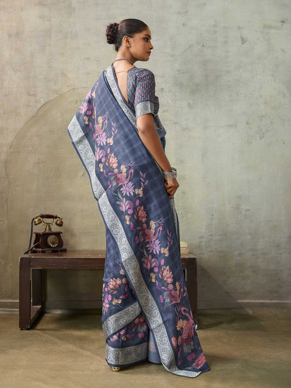 Amazing Blue Color Viscose Fabric Casual Saree