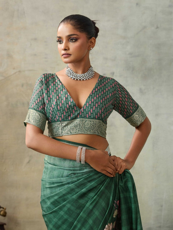 Amazing Green Color Viscose Fabric Casual Saree