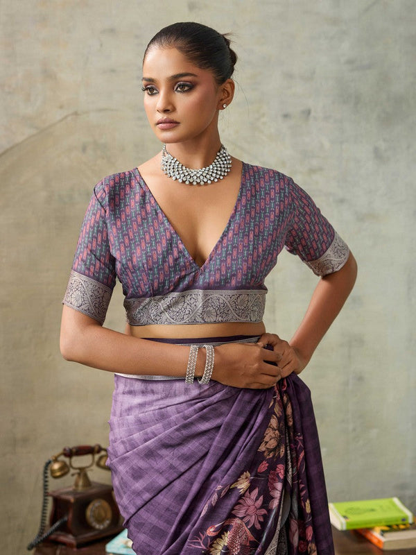 Amazing Purple Color Viscose Fabric Casual Saree