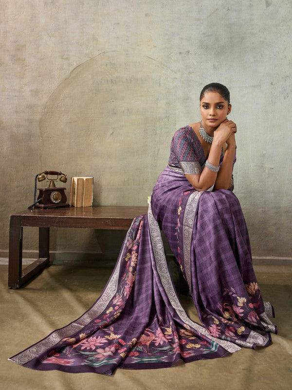 Amazing Purple Color Viscose Fabric Casual Saree