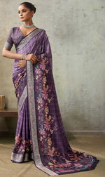 Amazing Purple Color Viscose Fabric Casual Saree