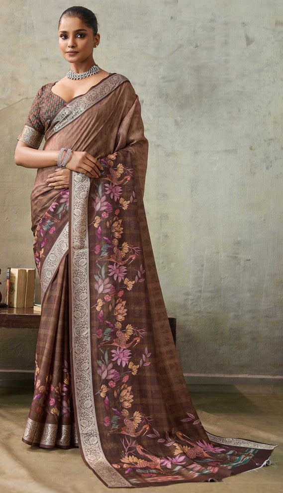 Amazing Maroon Color Viscose Fabric Casual Saree