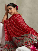 Lovely Red Color Satin Fabric Casual Saree