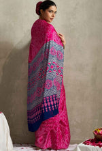 Lovely Pink Color Satin Fabric Casual Saree