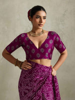 Lovely Purple Color Satin Fabric Casual Saree