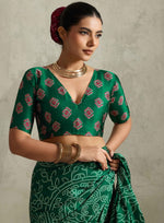 Lovely Green Color Satin Fabric Casual Saree