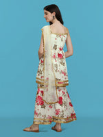 Dazzling White Color Georgette Fabric Sharara Suit