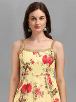 Dazzling Yellow Color Georgette Fabric Sharara Suit