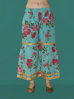 Dazzling Blue Color Georgette Fabric Sharara Suit