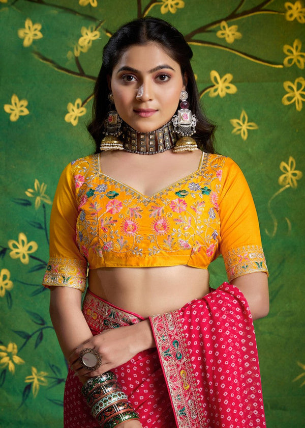 Amazing Red Color Georgette Fabric Designer Saree