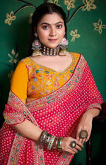 Amazing Red Color Georgette Fabric Designer Saree