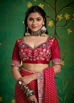 Amazing Maroon Color Georgette Fabric Designer Saree