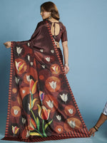 Amazing Wine Color Silk Fabric Casual Saree