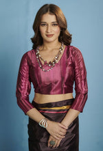 Amazing Wine Color Silk Fabric Casual Saree