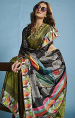 Amazing Green Color Silk Fabric Casual Saree