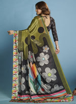 Amazing Green Color Silk Fabric Casual Saree