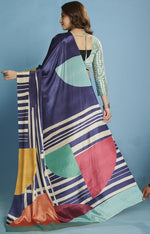 Amazing Navy Blue Color Silk Fabric Casual Saree