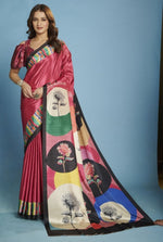 Amazing Pink Color Silk Fabric Casual Saree