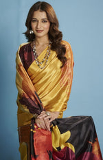 Amazing Yellow Color Silk Fabric Casual Saree