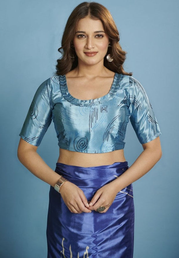 Amazing Blue Color Silk Fabric Casual Saree