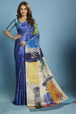 Amazing Blue Color Silk Fabric Casual Saree
