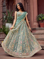 Charming Green Color Net Fabric Party Wear Lehenga