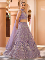 Charming Purple Color Net Fabric Party Wear Lehenga