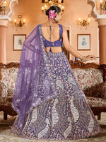 Charming Purple Color Net Fabric Party Wear Lehenga