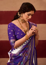 Beautiful Purple Color Silk Fabric Casual Saree
