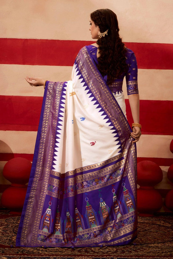 Beautiful Purple Color Silk Fabric Casual Saree