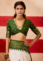 Beautiful Green Color Silk Fabric Casual Saree