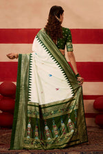 Beautiful Green Color Silk Fabric Casual Saree