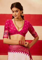 Beautiful Pink Color Silk Fabric Casual Saree